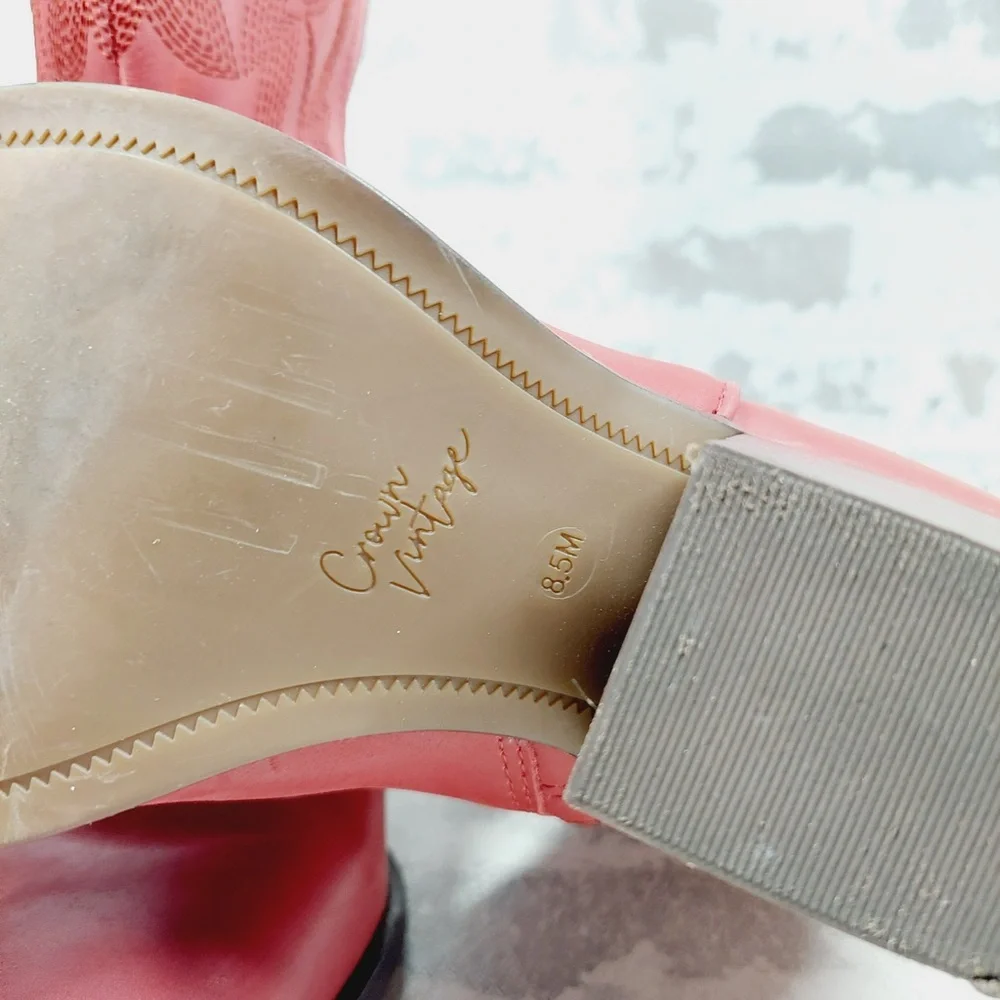 Crown Vintage Red Heeled Boots - Picture 10 of 15